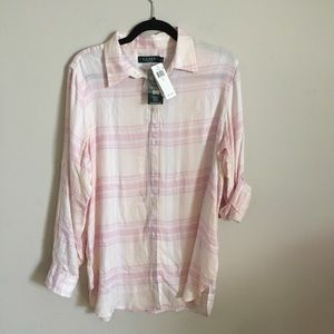 Ralph Lauren Pink Plaid Button Up Shirt NWT